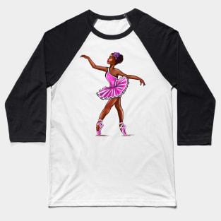 African American, Black ballerina girls with corn rows ballet dancing 8 ! black girl with Afro hair and dark brown skin wearing a pink tutu. Love Ballet Baseball T-Shirt